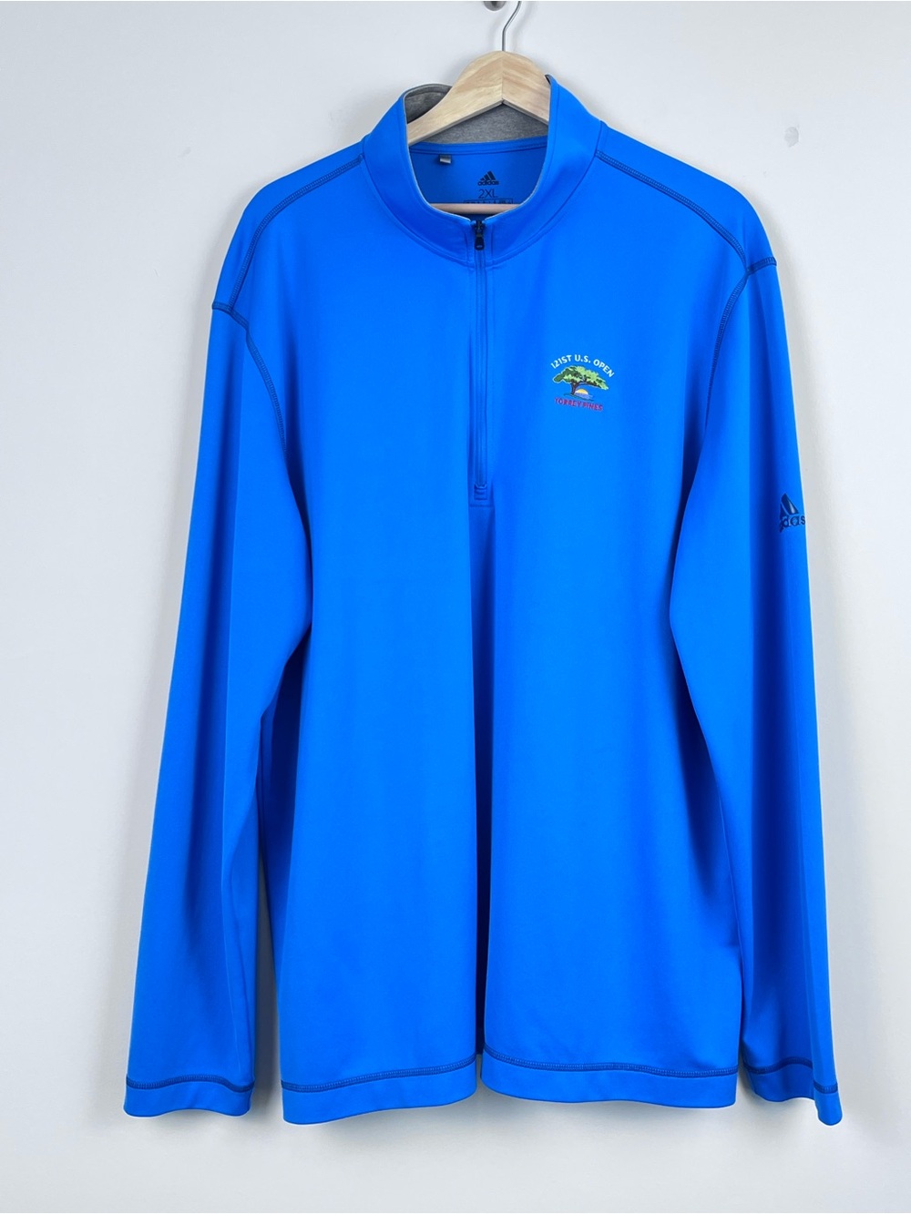 Adidas Men's 1/4 Zip Performance Golf Pullover with 121st US Open Logo Size 2XL